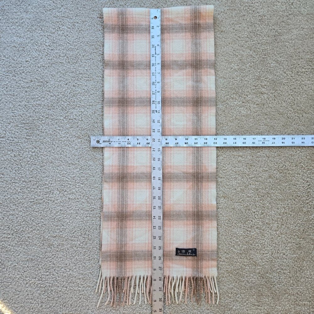 NWOT Snow Lotus Cashmere Scarf Pinkish Brown Plaid
